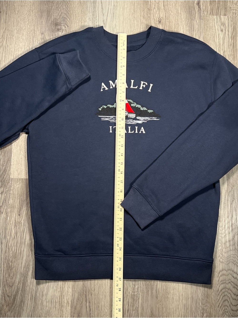 Hollister Amalfi Italia Men’s Sweatshirt Pullover Fleece M Relaxed Fit Blue - Picture 6 of 8